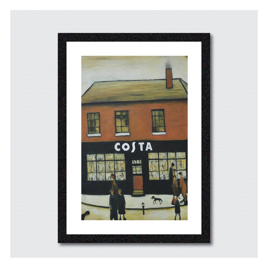 Costa - A4 Size Giclée Art Print. Lowry Style Art Print. Available Framed and Unframed.