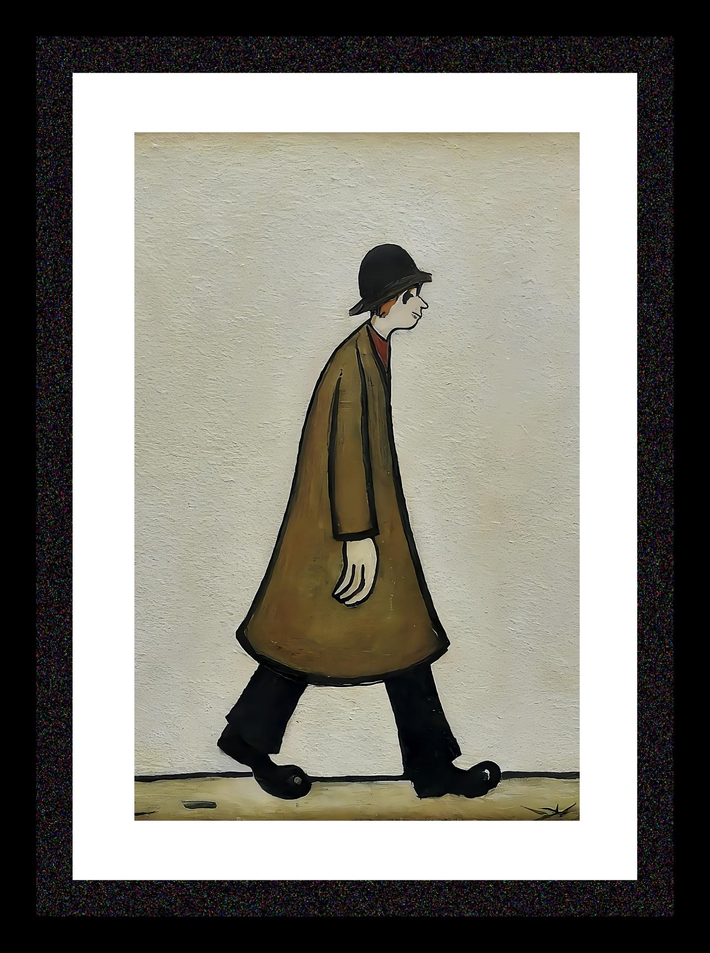 Walking Man - A4 Size Giclée Art Print. Lowry Style Art Print. Available Framed and Unframed.