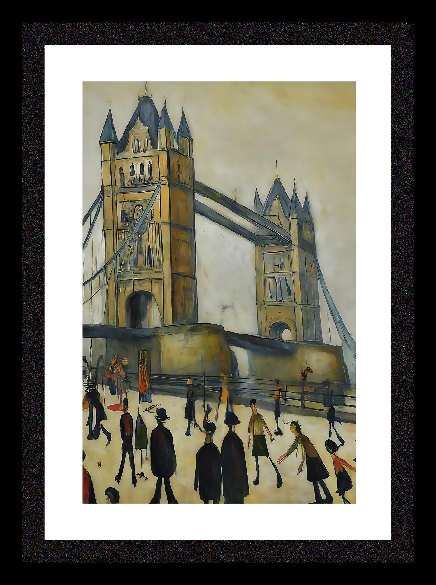 Tower Bridge - A4 Size Giclée Art Print. Lowry Style Art Print. Available Framed and Unframed.