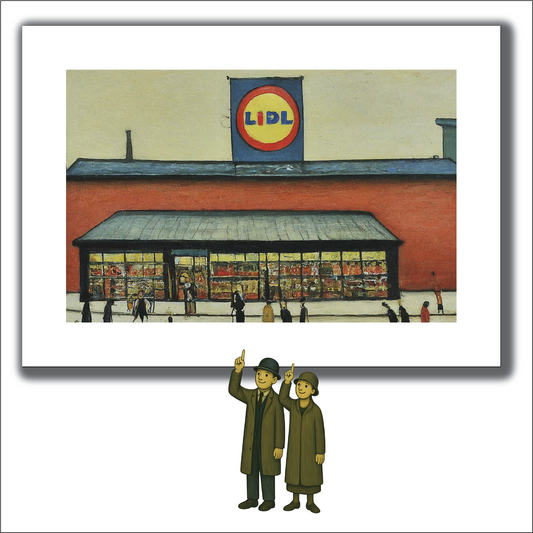 Lidl - A4 Size Giclée Art Print. Lowry Style Art Print. Available Framed or Unframed.