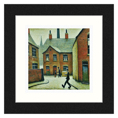 Parcel Man - Giclée Art Print 21cm Square. Impressive Image in the Style Of LS Lowry. Ideal Gift.