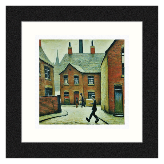 Parcel Man - Giclée Art Print 21cm Square. Impressive Image in the Style Of LS Lowry. Ideal Gift.