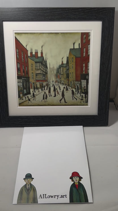 Chester - Giclée Art Print 21cm Square. Fascinating Image in the Style Of LS Lowry