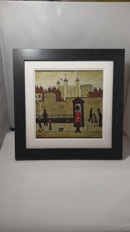 On Guard - Giclée Art Print 21cm Square. Fascinating Image in the Style Of LS Lowry