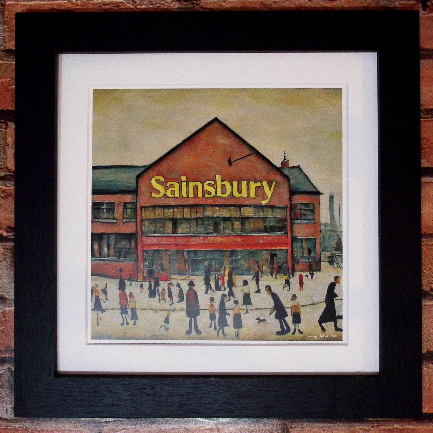 Sainsbury's - Giclée Art Print 21cm Square. Fabulous Image in the Style Of LS Lowry. Ideal Gift.